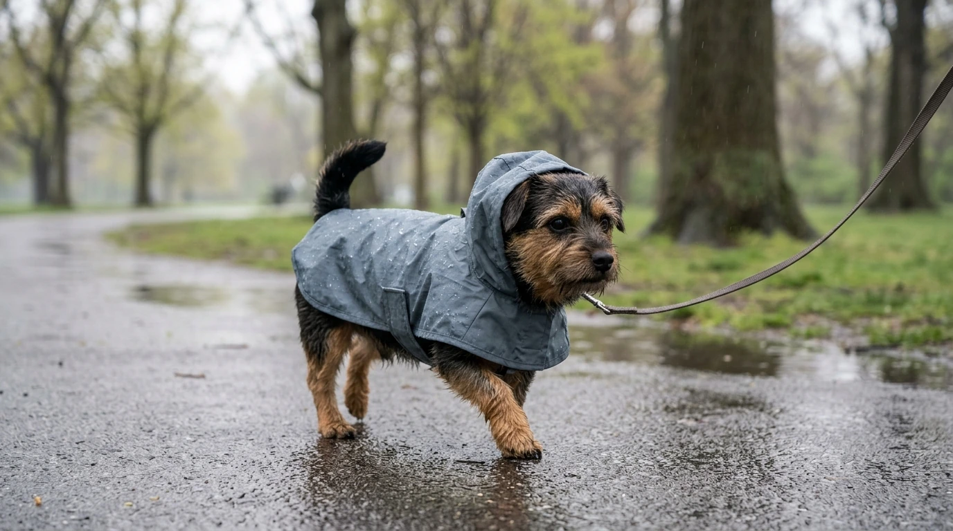 Lightweight Hooded Waterproof Raincoat for Small Dogs