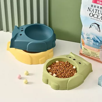 Cartoon Owl Anti-Slip Pet Bowl: Large, No-Skid Feeds